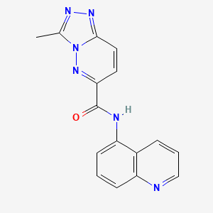 molecular formula C16H12N6O B2503364 3-Methyl-N-quinolin-5-yl-[1,2,4]triazolo[4,3-b]pyridazine-6-carboxamide CAS No. 2415562-38-6