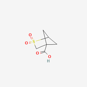 molecular formula C6H8O4S B2503368 2,2-Dioxo-2lambda6-thiabicyclo[2.1.1]hexane-4-carboxylic acid CAS No. 2377036-30-9