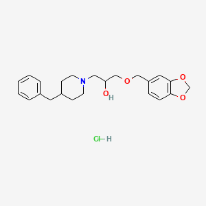 molecular formula C23H30ClNO4 B2503377 1-(Benzo[d][1,3]dioxol-5-ylmethoxy)-3-(4-benzylpiperidin-1-yl)propan-2-ol hydrochloride CAS No. 479633-16-4