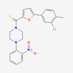 (5-(3-Chloro-4-methylphenyl)furan-2-yl)(4-(2-nitrophenyl)piperazin-1-yl)methanethione