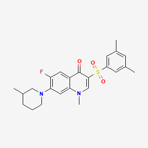 3-((3,5-dimethylphenyl)sulfonyl)-6-fluoro-1-methyl-7-(3-methylpiperidin-1-yl)quinolin-4(1H)-one