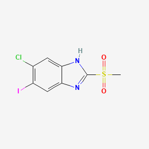 molecular formula C8H6ClIN2O2S B2503385 5-chloro-6-iodo-2-(methylsulfonyl)-1H-benzo[d]imidazole CAS No. 1219741-19-1