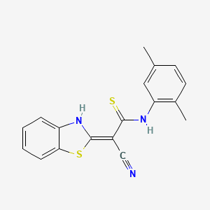 2-(1,3-Benzothiazol-2-yl)-3-[(2,5-dimethylphenyl)amino]-3-sulfanylprop-2-enenitrile
