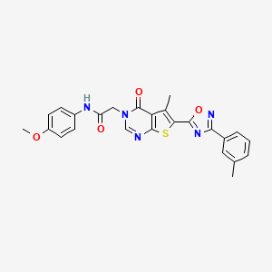 N-(4-methoxyphenyl)-2-[5-methyl-6-[3-(3-methylphenyl)-1,2,4-oxadiazol-5-yl]-4-oxothieno[2,3-d]pyrimidin-3(4H)-yl]acetamide