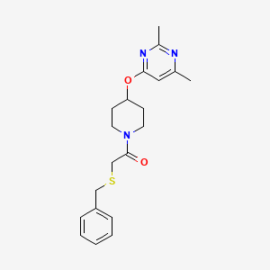 2-(Benzylthio)-1-(4-((2,6-dimethylpyrimidin-4-yl)oxy)piperidin-1-yl)ethanone