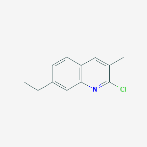 molecular formula C12H12ClN B025034 2-Chloro-7-ethyl-3-methylquinoline CAS No. 108097-03-6