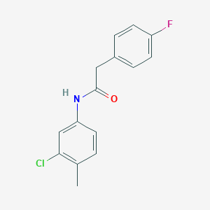 N-(3-chloro-4-methylphenyl)-2-(4-fluorophenyl)acetamide