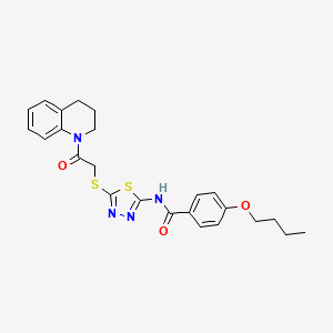 molecular formula C24H26N4O3S2 B2503400 4-丁氧基-N-(5-((2-(3,4-二氢喹啉-1(2H)-基)-2-氧代乙基)硫代)-1,3,4-噻二唑-2-基)苯甲酰胺 CAS No. 392300-33-3