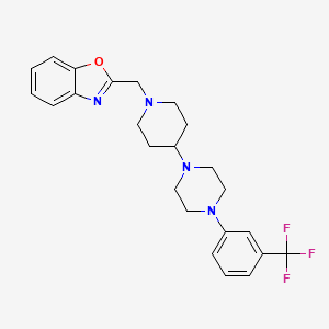 B2503422 2-((4-(4-(3-(Trifluoromethyl)phenyl)piperazin-1-yl)piperidin-1-yl)methyl)benzo[d]oxazole CAS No. 2034524-44-0
