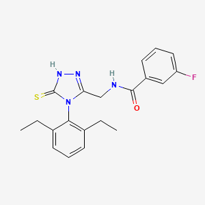molecular formula C20H21FN4OS B2503425 N-((4-(2,6-diethylphenyl)-5-thioxo-4,5-dihydro-1H-1,2,4-triazol-3-yl)methyl)-3-fluorobenzamide CAS No. 391886-48-9
