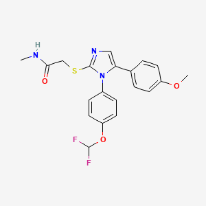 2-((1-(4-(difluoromethoxy)phenyl)-5-(4-methoxyphenyl)-1H-imidazol-2-yl)thio)-N-methylacetamide