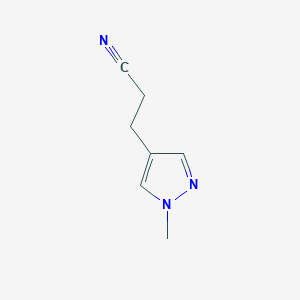molecular formula C7H9N3 B2503438 3-(1-methyl-1H-pyrazol-4-yl)propanenitrile CAS No. 1251093-41-0