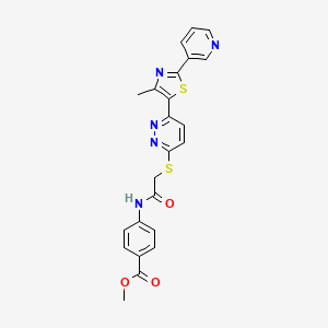 Methyl 4-(2-((6-(4-methyl-2-(pyridin-3-yl)thiazol-5-yl)pyridazin-3-yl)thio)acetamido)benzoate