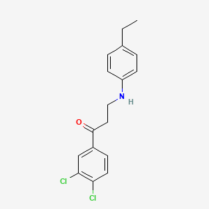 molecular formula C17H17Cl2NO B2503442 1-(3,4-二氯苯基)-3-(4-乙基苯胺基)-1-丙酮 CAS No. 423731-06-0