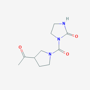 molecular formula C10H15N3O3 B2503445 1-(3-Acetylpyrrolidine-1-carbonyl)imidazolidin-2-one CAS No. 2097895-66-2
