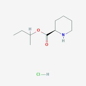 molecular formula C10H20ClNO2 B2503450 丁-2-基（2R）-哌啶-2-羧酸酯；盐酸盐 CAS No. 2470384-88-2