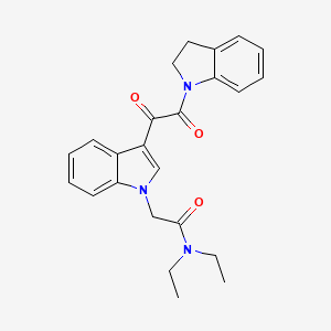 molecular formula C24H25N3O3 B2503452 N,N-diethyl-2-[3-(2-indolin-1-yl-2-keto-acetyl)indol-1-yl]acetamide CAS No. 894002-63-2