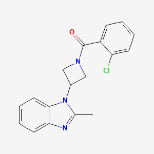 molecular formula C18H16ClN3O B2503453 (2-Chlorophenyl)-[3-(2-methylbenzimidazol-1-yl)azetidin-1-yl]methanone CAS No. 2380190-03-2