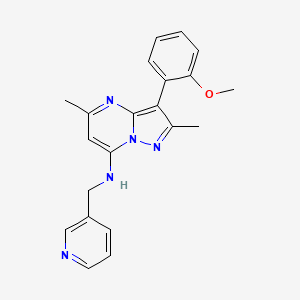molecular formula C21H21N5O B2503457 3-(2-methoxyphenyl)-2,5-dimethyl-N-(pyridin-3-ylmethyl)pyrazolo[1,5-a]pyrimidin-7-amine CAS No. 902012-54-8