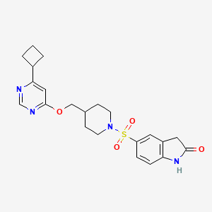 5-[(4-{[(6-cyclobutylpyrimidin-4-yl)oxy]methyl}piperidin-1-yl)sulfonyl]-2,3-dihydro-1H-indol-2-one