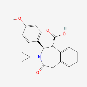 molecular formula C21H21NO4 B2503461 (1R,2R)-3-cyclopropyl-2-(4-methoxyphenyl)-4-oxo-2,3,4,5-tetrahydro-1H-3-benzazepine-1-carboxylic acid CAS No. 2202285-19-4