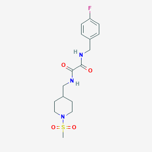molecular formula C16H22FN3O4S B2503462 N1-(4-fluorobenzyl)-N2-((1-(methylsulfonyl)piperidin-4-yl)methyl)oxalamide CAS No. 1234888-97-1