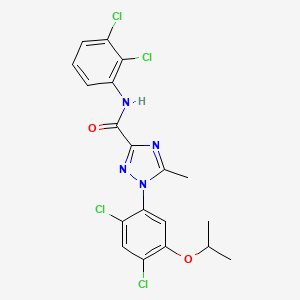 molecular formula C19H16Cl4N4O2 B2503465 1-(2,4-dichloro-5-isopropoxyphenyl)-N-(2,3-dichlorophenyl)-5-methyl-1H-1,2,4-triazole-3-carboxamide CAS No. 400088-27-9