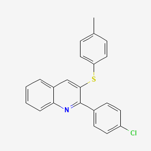 molecular formula C22H16ClNS B2503468 2-(4-Chlorophenyl)-3-[(4-methylphenyl)sulfanyl]quinoline CAS No. 477867-86-0