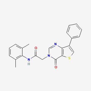molecular formula C22H19N3O2S B2503469 N-(2,6-dimethylphenyl)-2-(4-oxo-7-phenylthieno[3,2-d]pyrimidin-3(4H)-yl)acetamide CAS No. 1105223-88-8