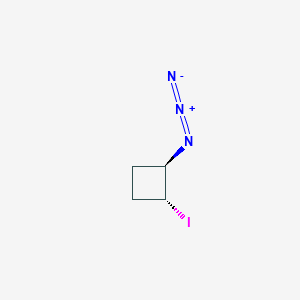 molecular formula C4H6IN3 B2503471 (1R,2R)-1-叠氮化物-2-碘代环丁烷 CAS No. 2309431-73-8