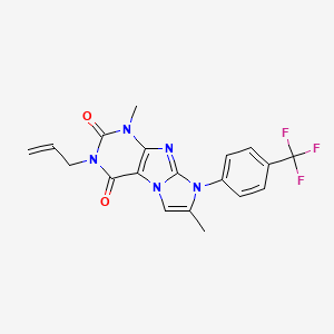 molecular formula C19H16F3N5O2 B2503476 4,7-二甲基-2-丙-2-烯基-6-[4-(三氟甲基)苯基]嘌呤[7,8-a]咪唑-1,3-二酮 CAS No. 878730-13-3