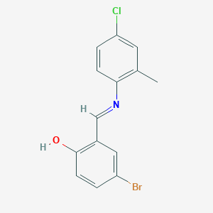 molecular formula C14H11BrClNO B2503477 4-溴-2-{(E)-[(4-氯-2-甲基苯基)亚氨基]甲基}苯酚 CAS No. 1232821-07-6