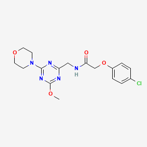 2-(4-chlorophenoxy)-N-((4-methoxy-6-morpholino-1,3,5-triazin-2-yl)methyl)acetamide