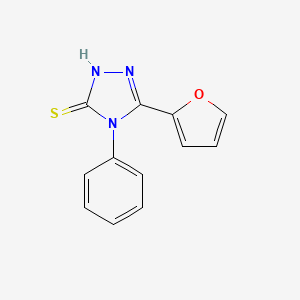 molecular formula C12H9N3OS B2503486 5-Furan-2-yl-4-phenyl-4H-[1,2,4]triazole-3-thiol CAS No. 27106-16-7