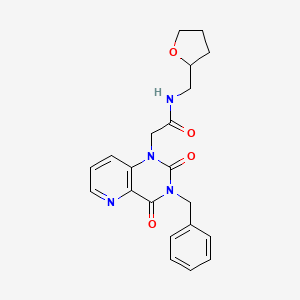 molecular formula C21H22N4O4 B2503491 2-(3-benzyl-2,4-dioxo-3,4-dihydropyrido[3,2-d]pyrimidin-1(2H)-yl)-N-((tetrahydrofuran-2-yl)methyl)acetamide CAS No. 921574-18-7