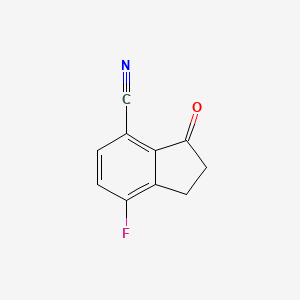 molecular formula C10H6FNO B2503499 7-Fluoro-3-oxo-2,3-dihydro-1H-indene-4-carbonitrile CAS No. 1092347-34-6