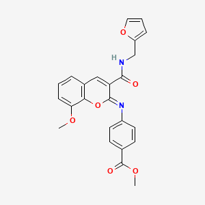 molecular formula C24H20N2O6 B2503500 methyl 4-({(2Z)-3-[(furan-2-ylmethyl)carbamoyl]-8-methoxy-2H-chromen-2-ylidene}amino)benzoate CAS No. 1327195-55-0