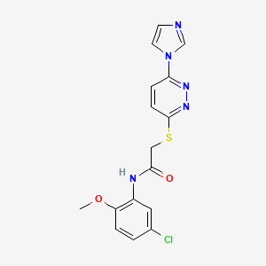 molecular formula C16H14ClN5O2S B2503511 2-((6-(1H-imidazol-1-yl)pyridazin-3-yl)thio)-N-(5-chloro-2-methoxyphenyl)acetamide CAS No. 1334372-21-2