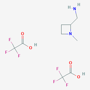 molecular formula C9H14F6N2O4 B2503512 (1-甲基氮杂环丁-2-基)甲胺；双(三氟乙酸) CAS No. 2007919-50-6