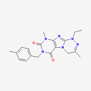 molecular formula C19H22N6O2 B2503513 1-ethyl-3,9-dimethyl-7-(4-methylbenzyl)-1,4-dihydro-[1,2,4]triazino[3,4-f]purine-6,8(7H,9H)-dione CAS No. 919028-91-4
