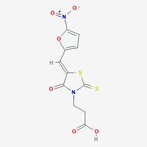 3-[(5Z)-5-[(5-nitrofuran-2-yl)methylidene]-4-oxo-2-sulfanylidene-1,3-thiazolidin-3-yl]propanoic acid