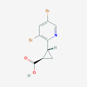 molecular formula C9H7Br2NO2 B2503520 (1R,2R)-2-(3,5-Dibromopyridin-2-yl)cyclopropane-1-carboxylic acid CAS No. 2287237-62-9
