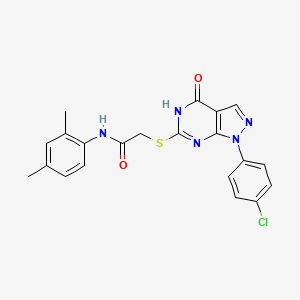 molecular formula C21H18ClN5O2S B2503524 2-((1-(4-chlorophenyl)-4-oxo-4,5-dihydro-1H-pyrazolo[3,4-d]pyrimidin-6-yl)thio)-N-(2,4-dimethylphenyl)acetamide CAS No. 851122-92-4