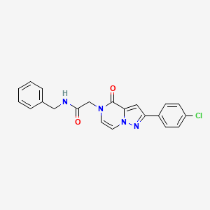molecular formula C21H17ClN4O2 B2503525 N-苄基-2-(2-(4-氯苯基)-4-氧代吡唑并[1,5-a]吡嗪-5(4H)-基)乙酰胺 CAS No. 941939-13-5