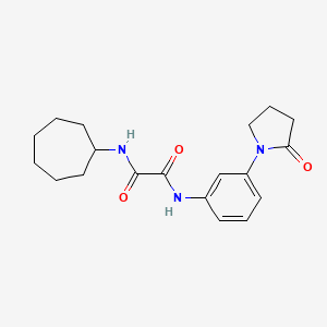 molecular formula C19H25N3O3 B2503529 N1-cycloheptyl-N2-(3-(2-oxopyrrolidin-1-yl)phenyl)oxalamide CAS No. 941957-92-2