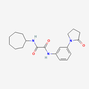 molecular formula C19H25N3O3 B2503529 N1-シクロヘプチル-N2-(3-(2-オキソピロリジン-1-イル)フェニル)オキサラミド CAS No. 941957-92-2