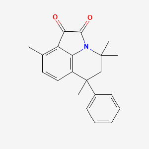 molecular formula C21H21NO2 B2503532 4,4,6,9-四甲基-6-苯基-5,6-二氢-4H-吡咯并[3,2,1-ij]喹啉-1,2-二酮 CAS No. 510763-97-0