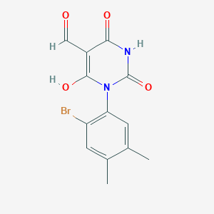 molecular formula C13H11BrN2O4 B2503533 (5Z)-1-(2-bromo-4,5-dimethylphenyl)-5-(hydroxymethylidene)pyrimidine-2,4,6(1H,3H,5H)-trione CAS No. 1147377-26-1