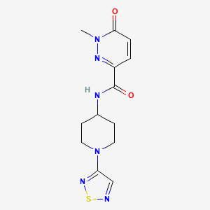 molecular formula C13H16N6O2S B2503559 N-(1-(1,2,5-thiadiazol-3-yl)piperidin-4-yl)-1-methyl-6-oxo-1,6-dihydropyridazine-3-carboxamide CAS No. 2034609-40-8