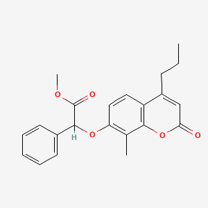 molecular formula C22H22O5 B2503562 Methyl 2-(8-methyl-2-oxo-4-propylchromen-7-yl)oxy-2-phenylacetate CAS No. 670243-17-1